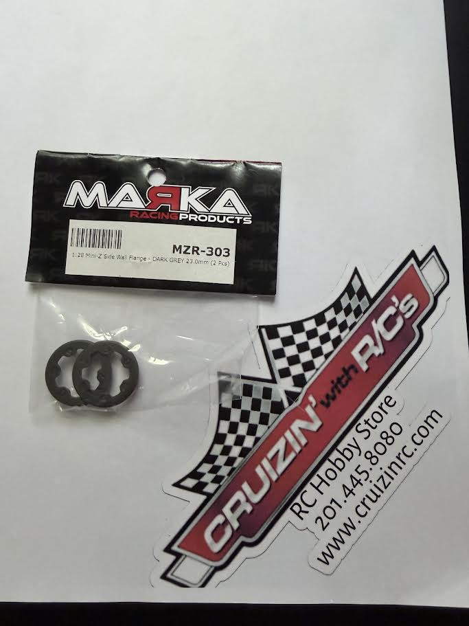 Marka Part #MZR-303 V1 Mini-Z 2WD Side Wall Flange - DARK GREY 23.0mm (2 Pcs)