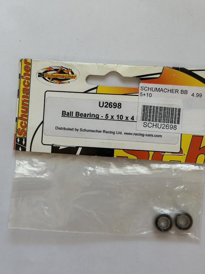 Schumacher Part #SCHU2698 Ball Bearing - 5x10x4 BLACK Seal (pair)