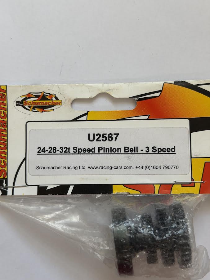 Schumacher Part #SCHU2567 24-28-32t Speed Pinion Bell - 3-Speed