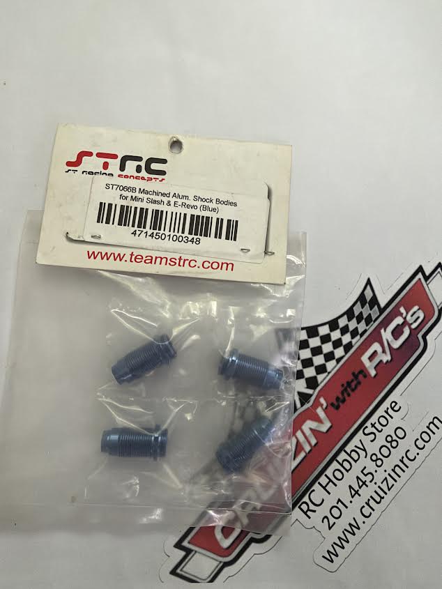 STRC Part #ST7066B Machined Aluminum Shock Bodies Blue for 1/16 Slash & E-Revo BLUE