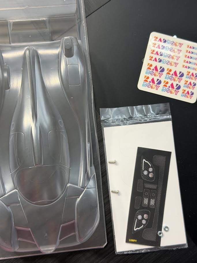 Radbody Part #RAD001 Reflex Racing LMP3 1/28 Scale Lexan Clear Body