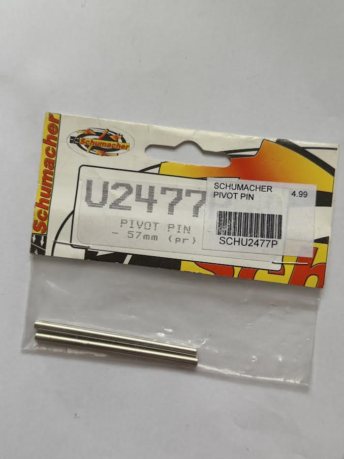 Schumacher Part #SCHU2477P Pivot Pin 57mm (pair)