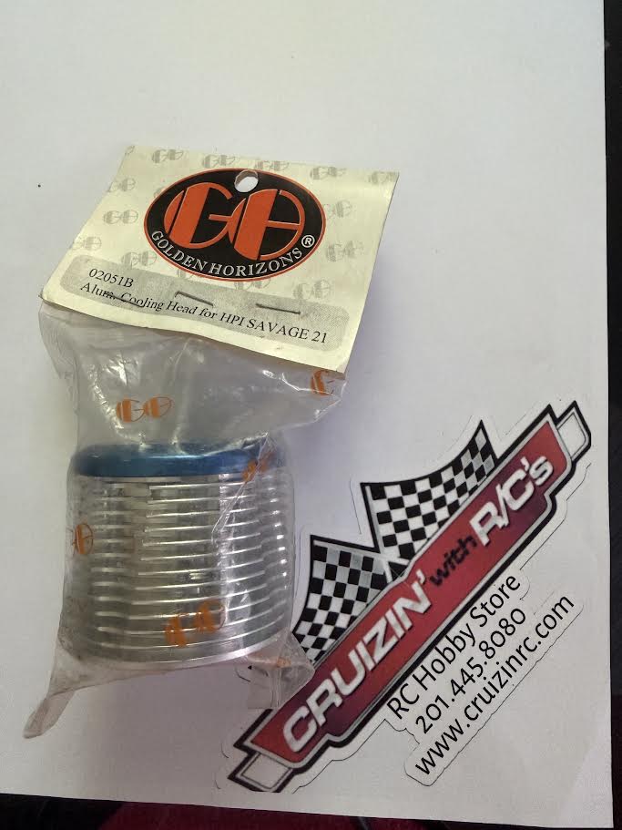 GH Golden Horizons Part #GH02051B Aluminum Cooling Head for HPI SAVAGE 21 Blue