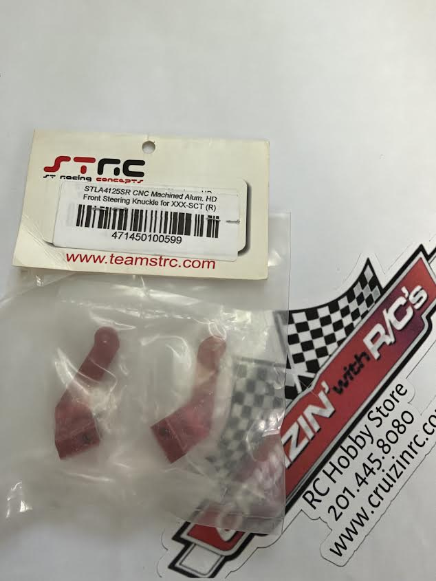 STRC Part #STLA4125SR CNC Machined Aluminum HD Front Steering Knuckle for XXX-SCT RED
