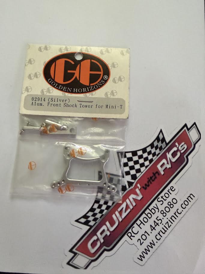GH Golden Horizons Part #GH02914 Aluminum Front Shock Tower for Mini-T Silver