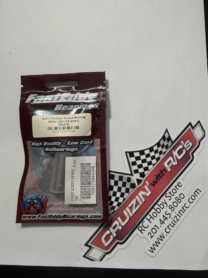 Fast Eddy Bearing Part #TFE279 4x8x3 Rubber Sealed Bearing MR84-2RS 10 Units