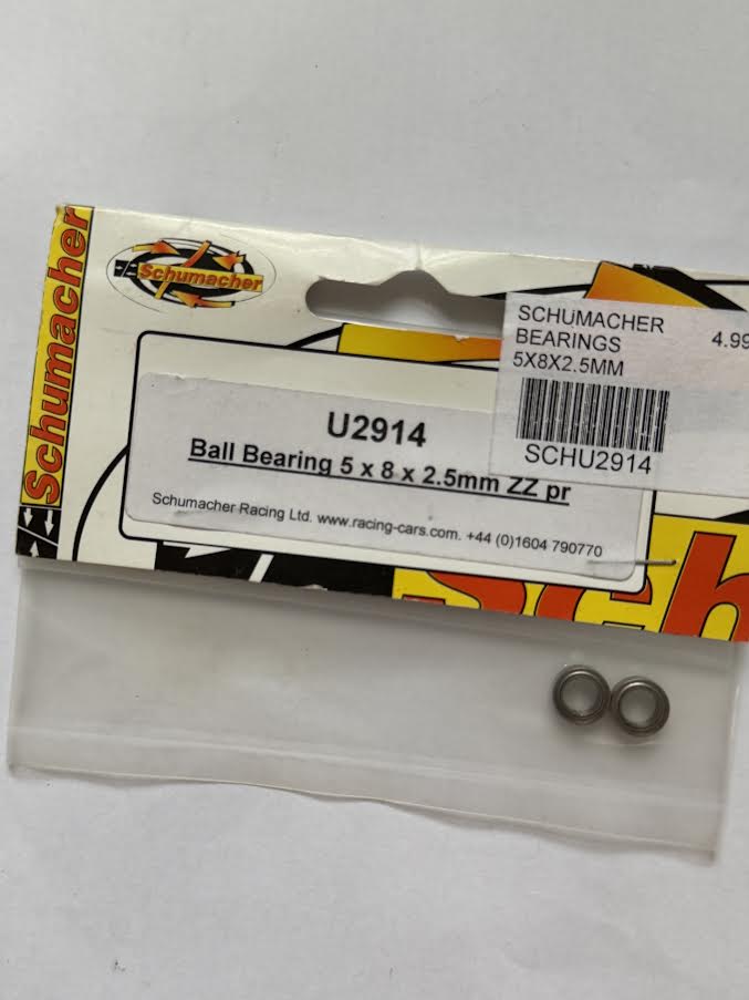 Schumacher Part #SCHU2914 Ball Bearing 5 x 8 x 2.5mm (pair) ZZ