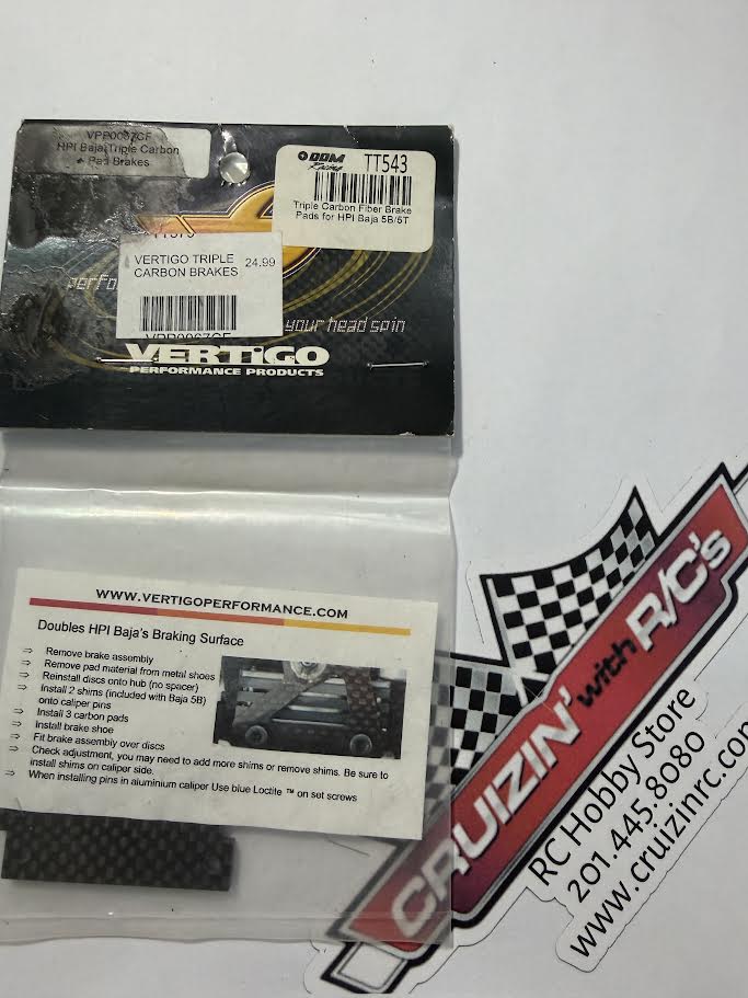 DDM Racing Part #TT543 Vertigo Triple Carbon Fiber Brake Pads for HPI Baja 5B/5T