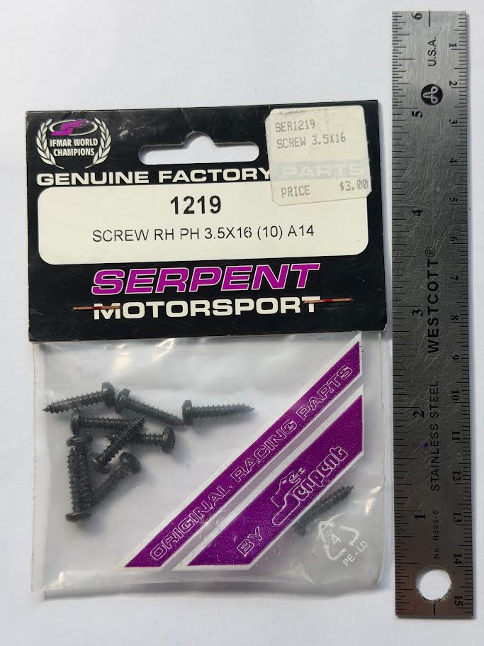 Serpent Part #SER1219 Screw RH PH 3.5 x 16 (10) A14
