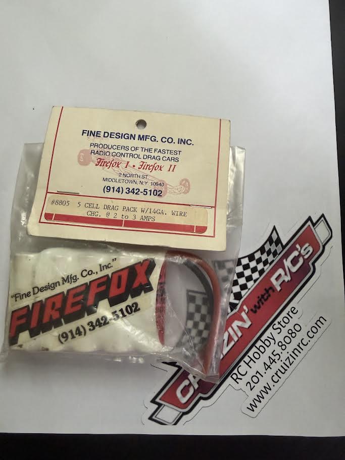 Fine Design Part#8805 Firefox 5-Cell Drag Pack w/14ga. Wire Chg. @2 to 3 amps - VINTAGE
