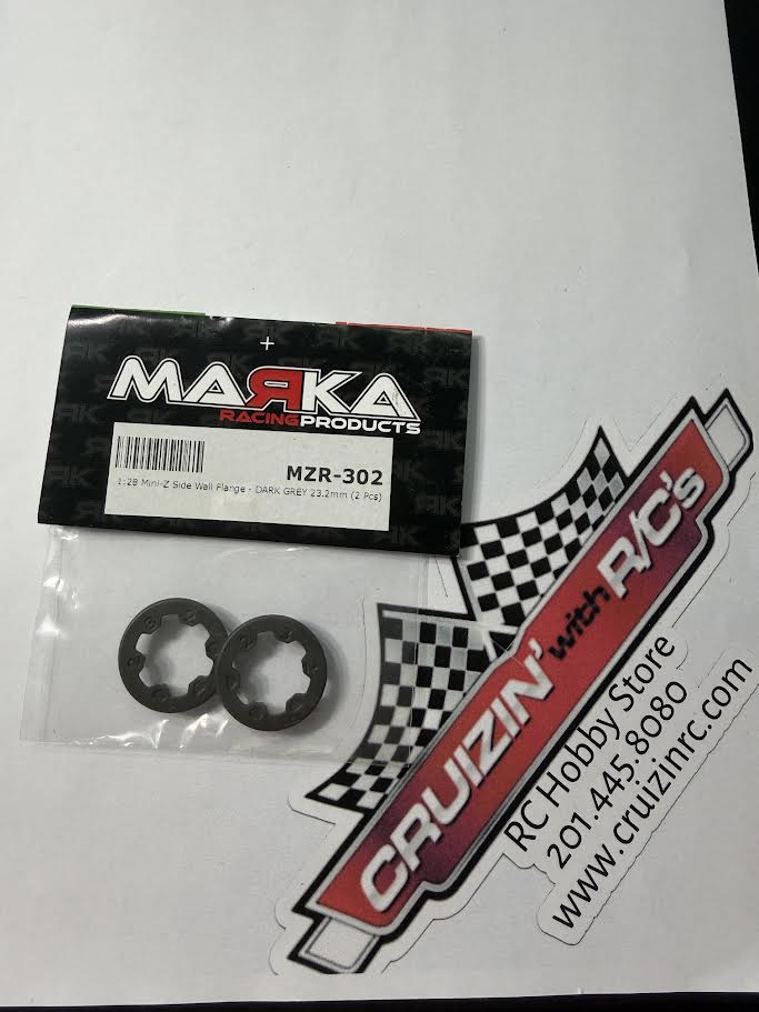 Marka Part #MZR-302 V1 Mini-Z 2WD Side Wall Flange - DARK GREY 23.2mm (2 Pcs)