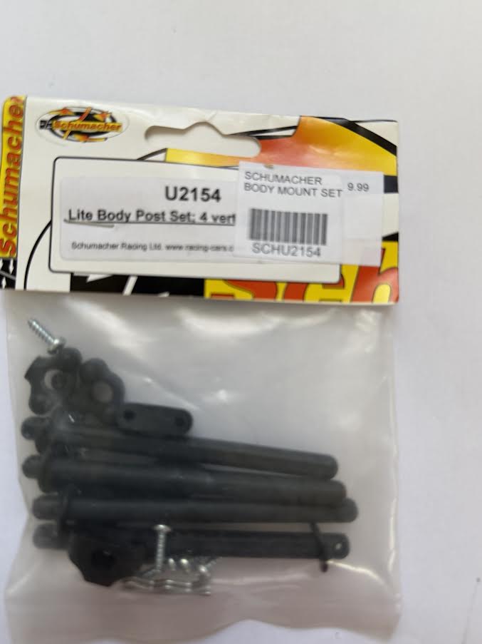 Schumacher Part #SCHU2154 Lite Body Post Set; 4 vert 2 horiz - SST