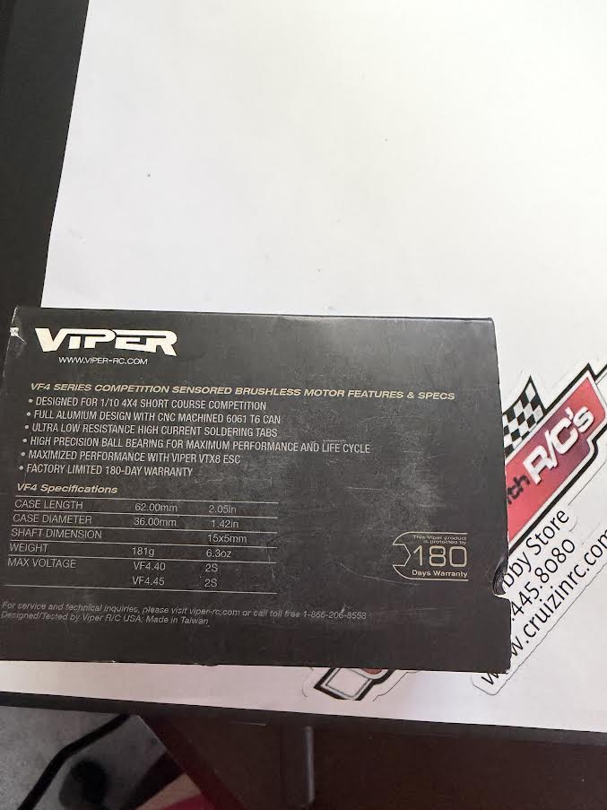 Viper RC Part #8VST 044001 VF4 4000 4x4 Short Course VF4 Competition Sensored Brushless Motor