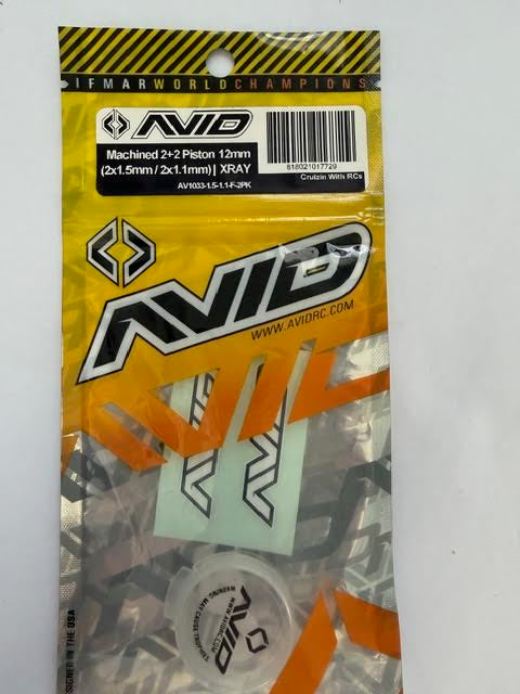 AVID Part #AV1033-1.5-1.1-F-2pk XB4 Machined 2+2 Piston 12mm (2x1.5mm/2x1.1mm) Xray