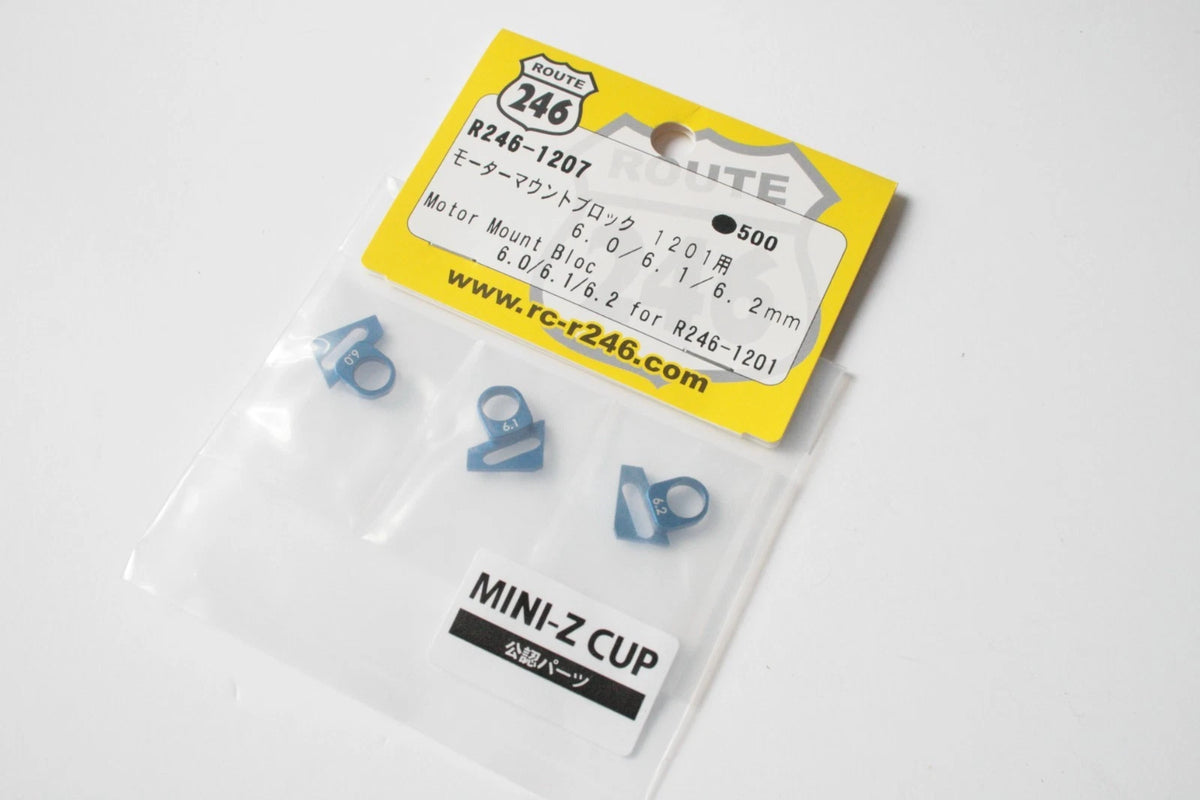 Route-246 Part #R246-1207 Blue Alu Motor Mount Block For Kyosho Mini-Z
