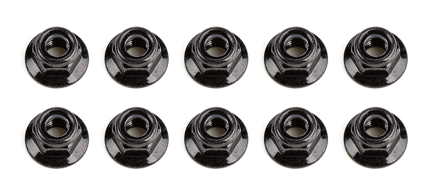 M5 Locknuts, flanged, black