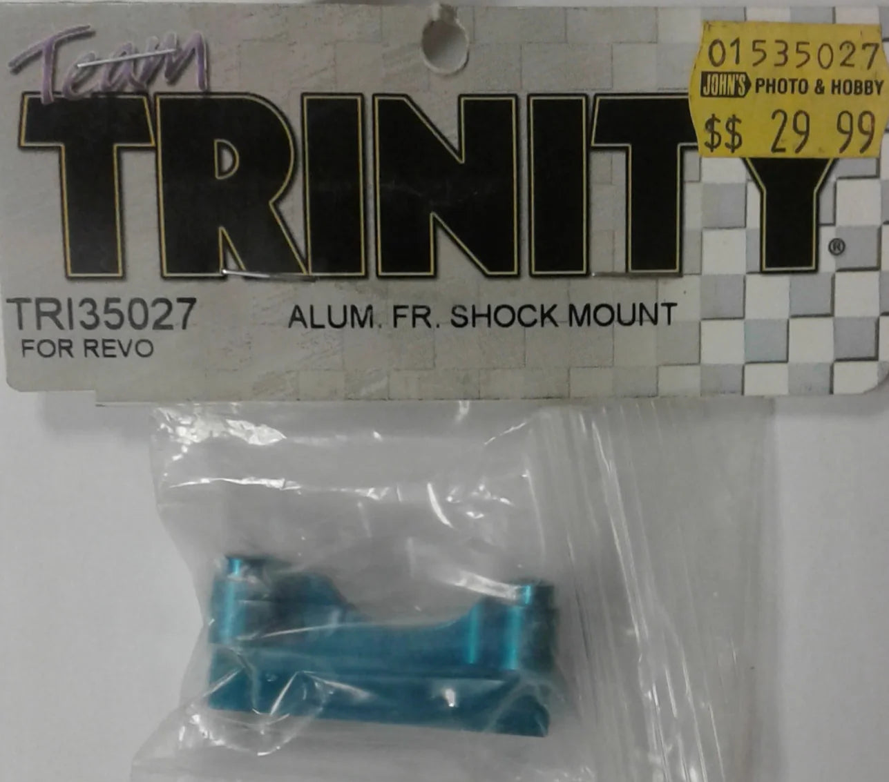 Trinity Part #TRI35027 Aluminum Front Shock Mount (Blue) for Traxxas REVO