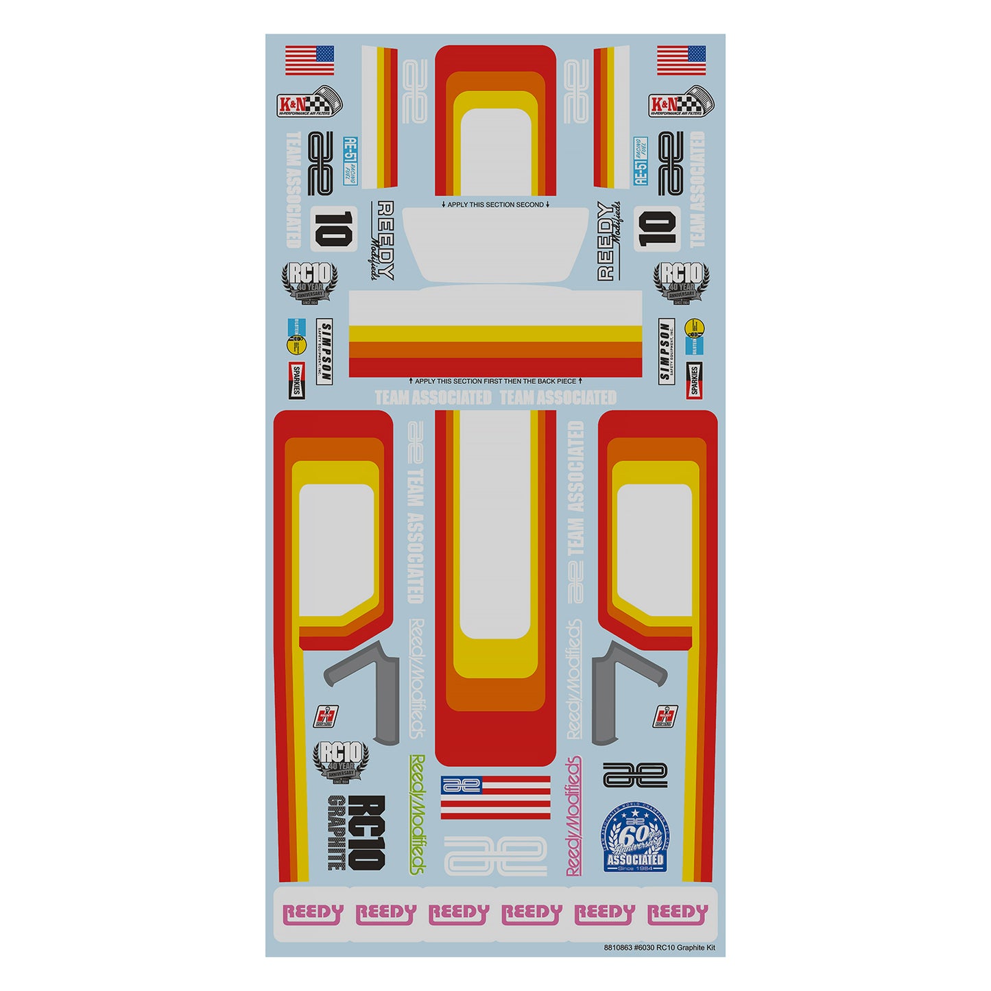 RC10 Graphite Kit Decal Sheet