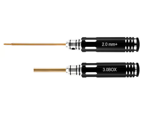 Injora Part #INJTOOL-LSD63-64 Axial SCX30 Aluminum 2-Piece Metric Screwdriver & Nut Driver Tool Set (2mm Phillips/3mm Nut)