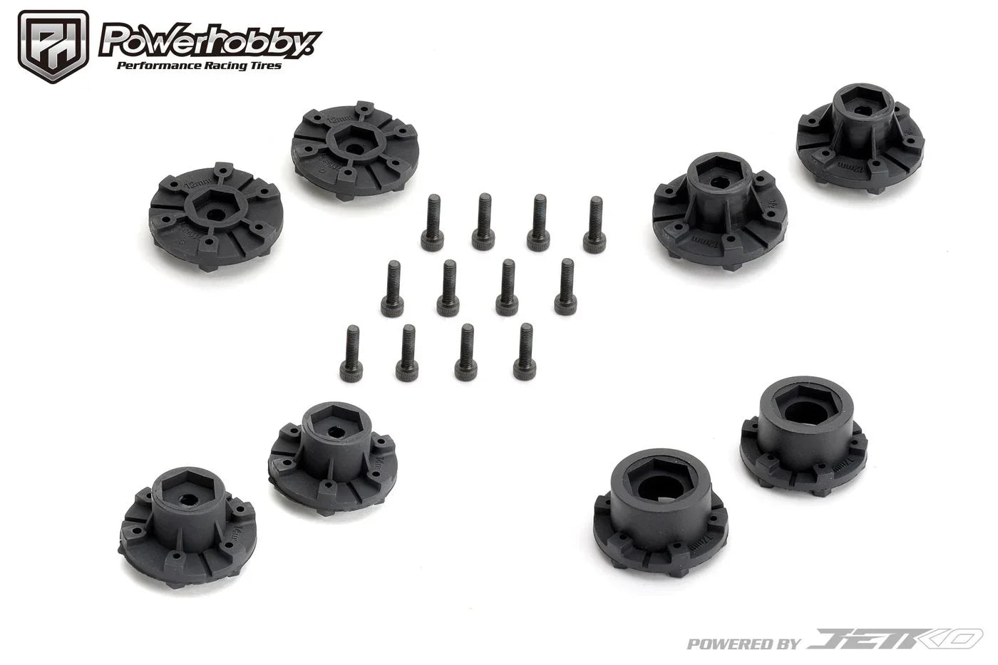Powerhobby Part #PHB1804CBMSGB 1/10 2.8 ST Super Sonic Belted Tires (2) with Removable Hex Wheels