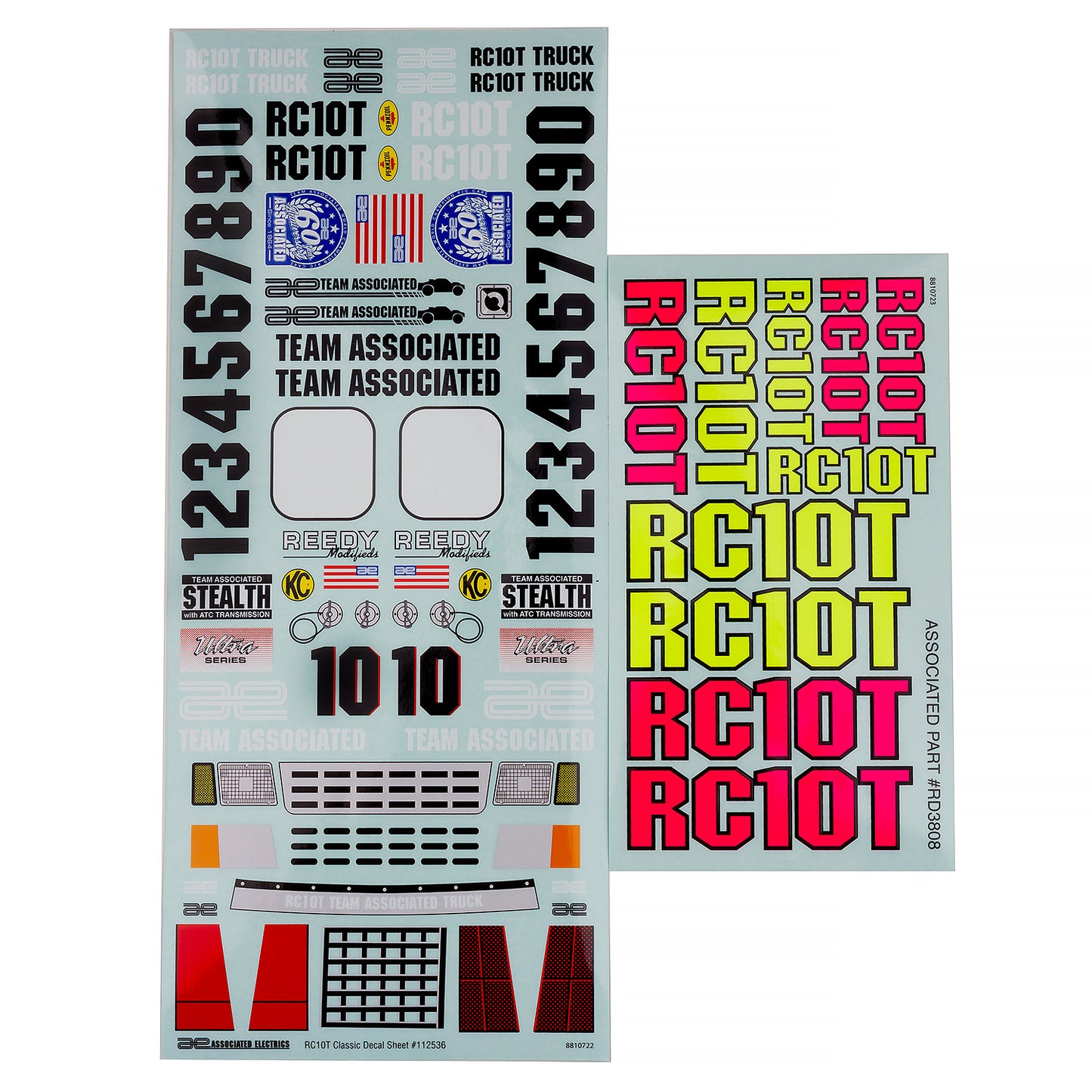 RC10T Decal Sheet Set