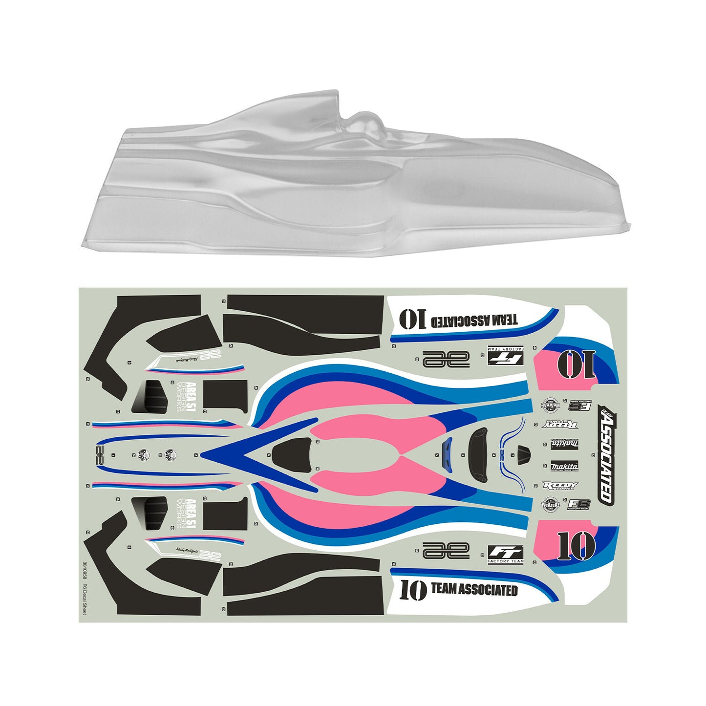 RC10F6 Classic Body Set, Clear