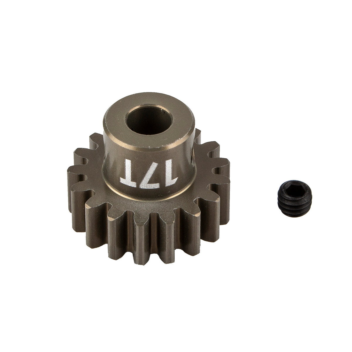 FT Aluminum Pinion Gear, 17T, MOD 1, 5mm shaft, aluminum
