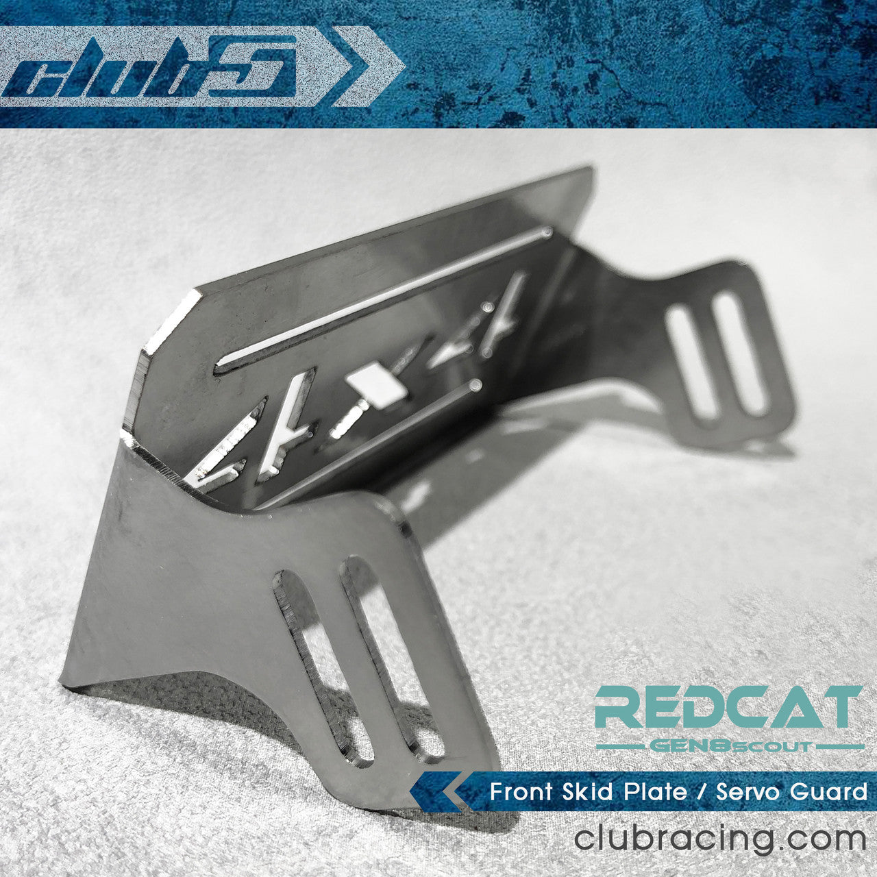 Club 5 Racing Part #C-RC-0056/3 Front Skid Plate / Servo Guard for Redcat GEN8 VS4-10, TRX4/ Wendigo