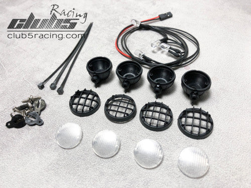 Club 5 Racing Part #C-S04-002-4 Scale LED Light Pods for Roof Rack / Bumper ( 6V LED Included )