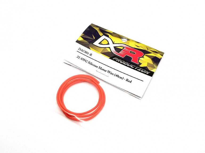 DXR Race Unlimited Part #DAC001-R 22 AWG Silicone Motor Wire (40cm) - Red