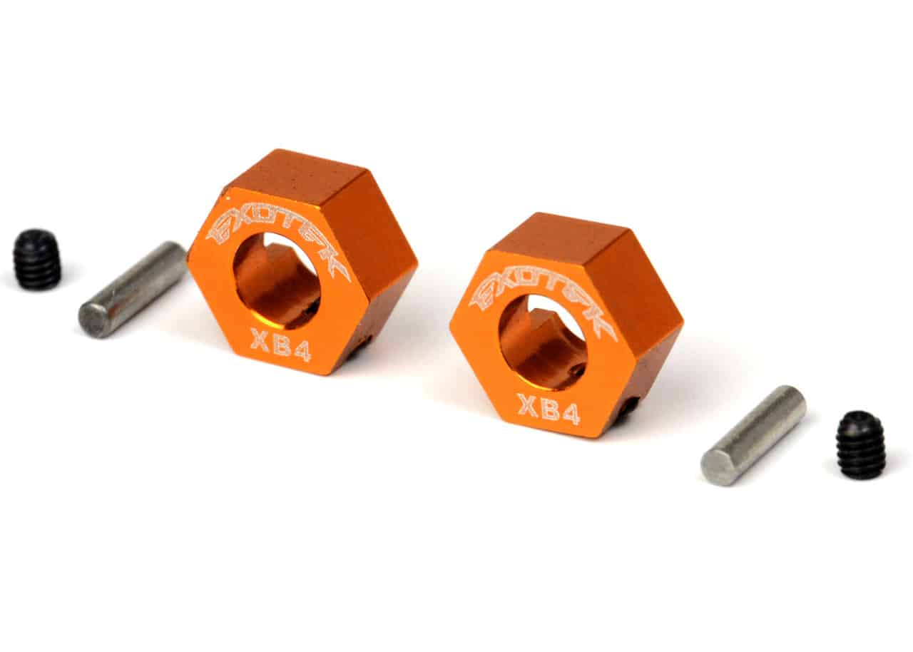 Exotek Part #EXO1410ORG XB4 9.5mm Hex Front(2)- For B44.2 Front Wheels – Orange