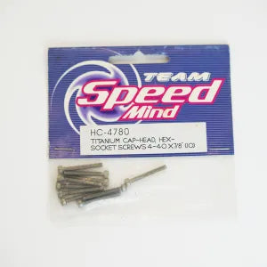 Team SpeedMind Part #HC-4780 Titanium Cap-Head, Hex-Socket Screws 4-40 x 7/8" (10)