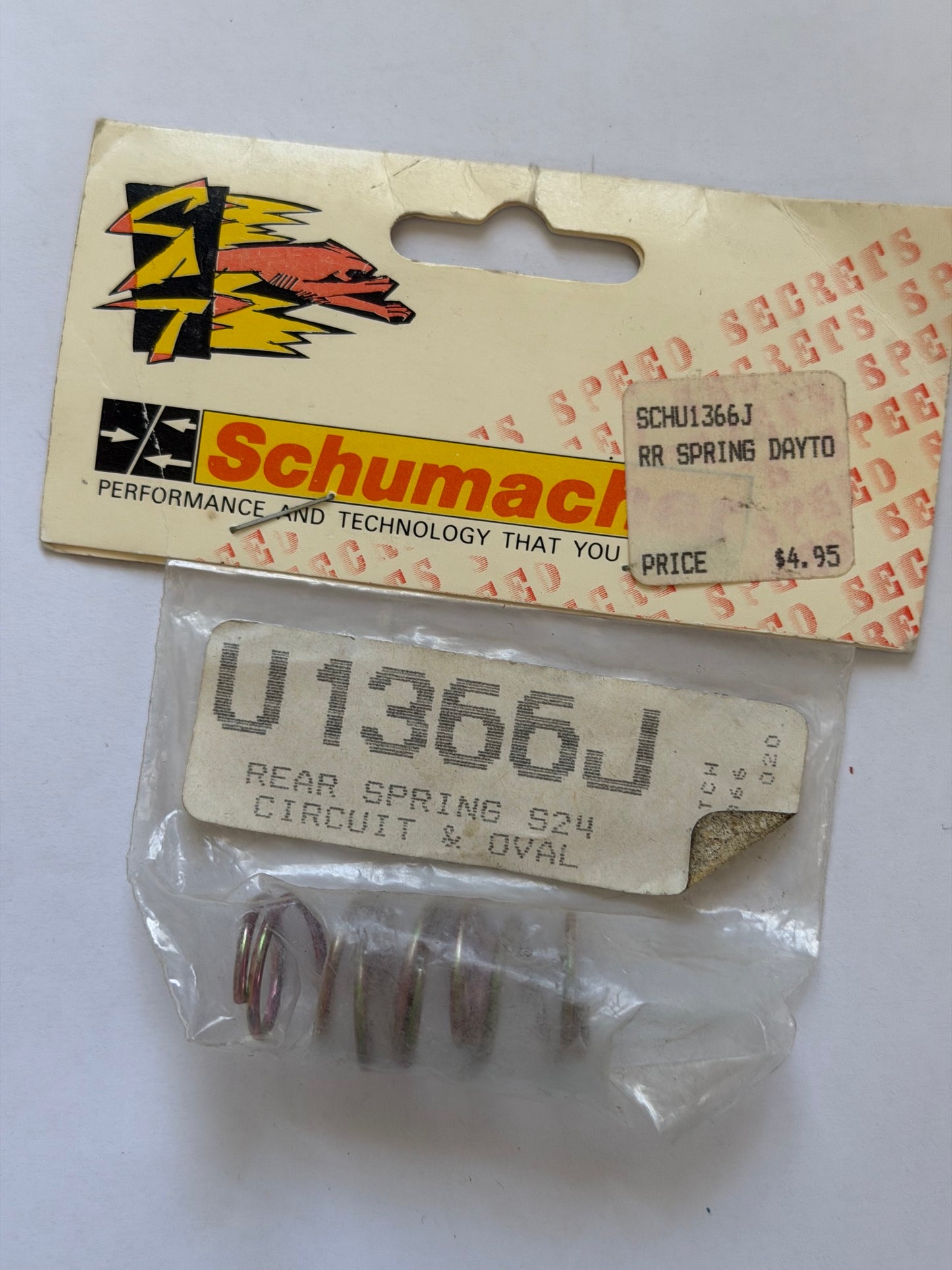 Schumacher Part #U1366J Rear Spring S24 Circuit & Oval