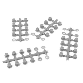 Tekno Part #TKR6544B Hinge Pin Inserts, Wheelbase Shims - Gray