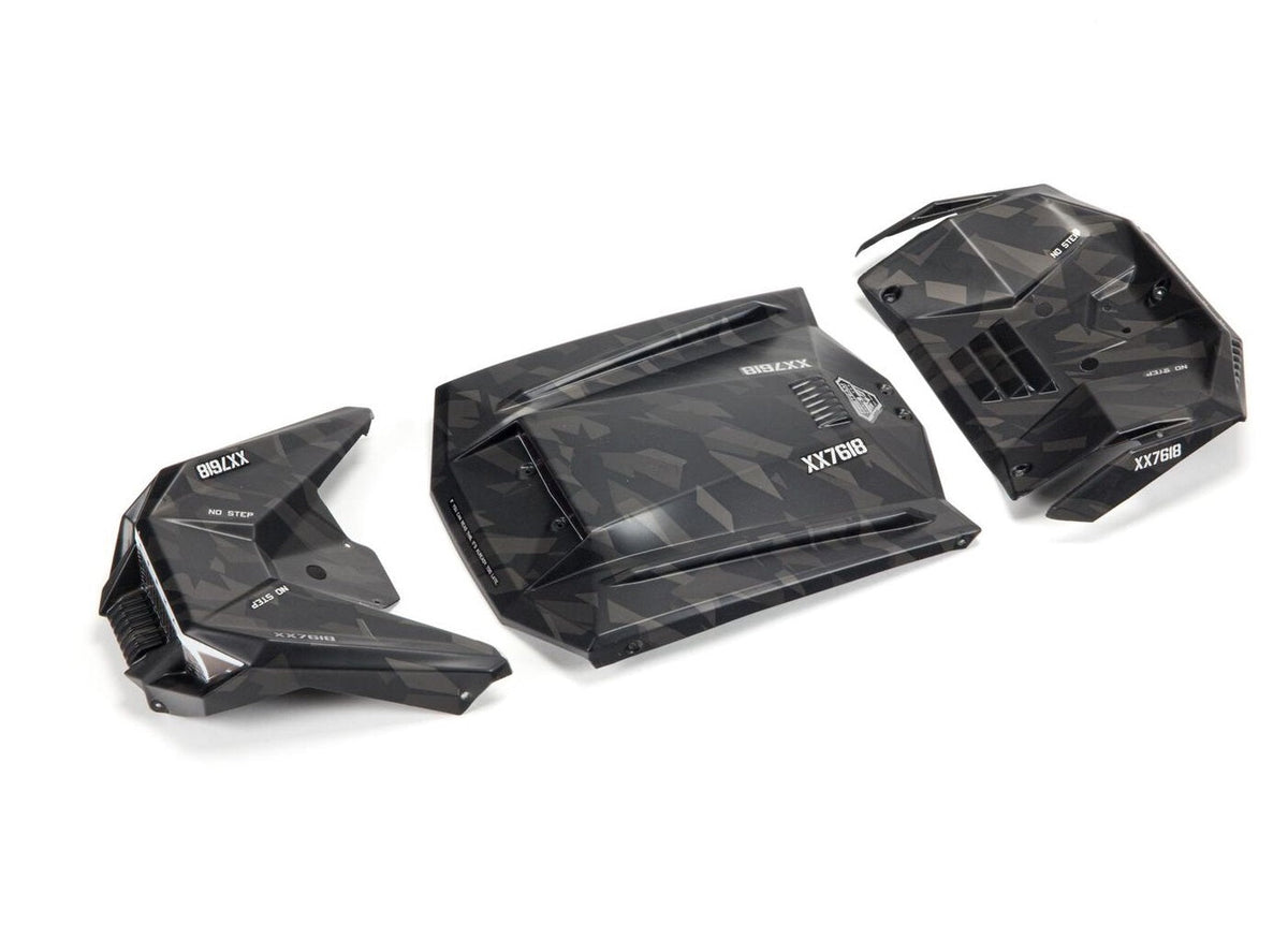 Arrma ARA411023 Exterior Body Panels Painted Black Camo FIRETEAM - PowerHobby