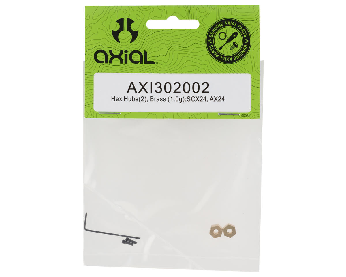 Axial Part #AXI302002 AX24/SCX24 Brass Hex Hubs (2) (1g)
