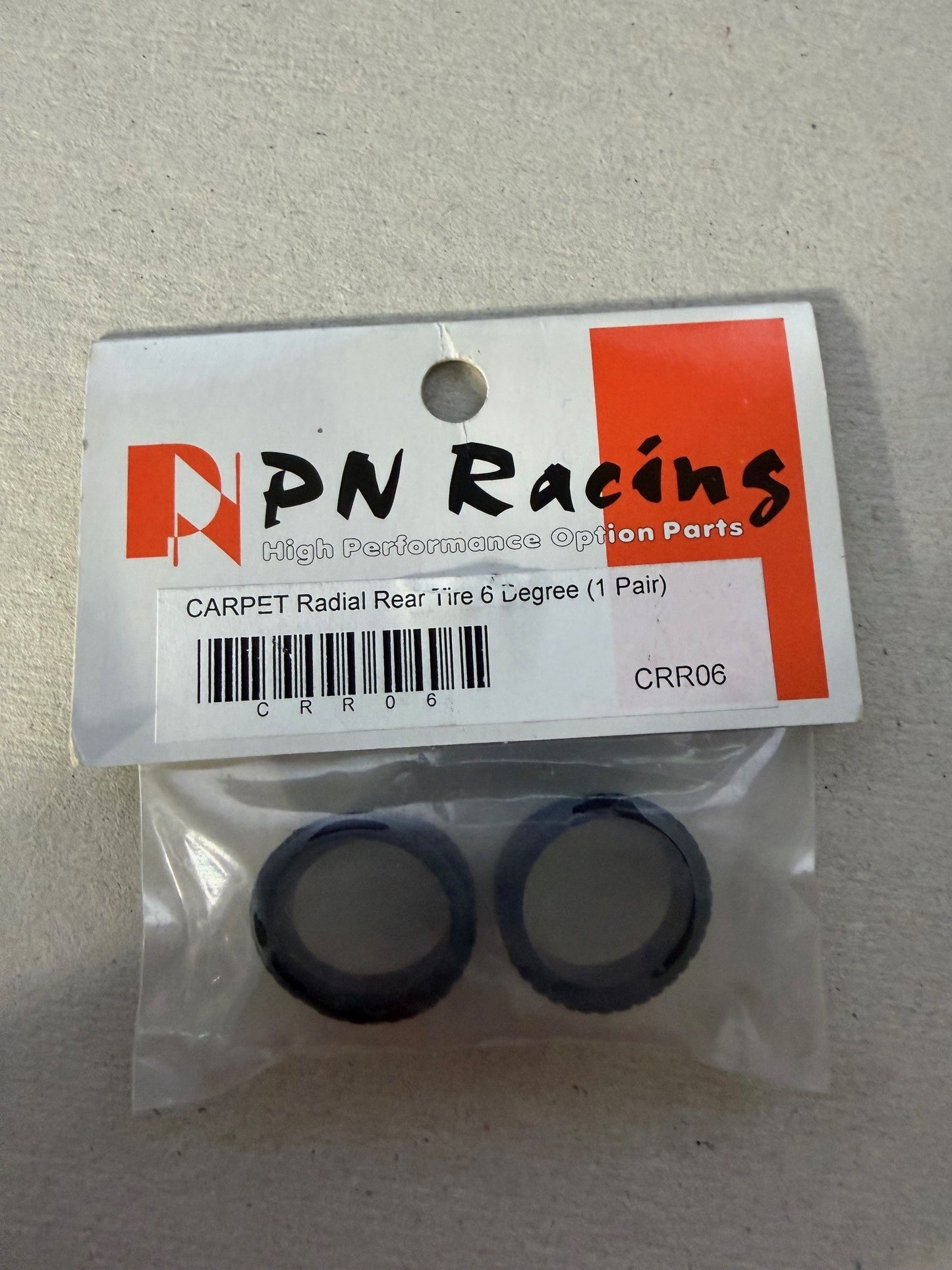PN Racing Part #CRR06 Carpet Radial Rear Tire 6 Degree (1 Pair)
