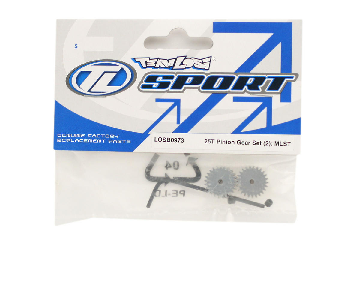 Team Losi Part #LOSB0973 25T Pinion Gear (2), 370 Motor (MLST/2)