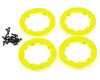 Team Losi Part #LOSB7024 Beadlock Ring Set w/Screws (Fluorescent Yellow) (4)