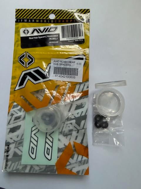 AVID Part #AV1812-28 Rear Hub Spacers, Associated RC8B3.1