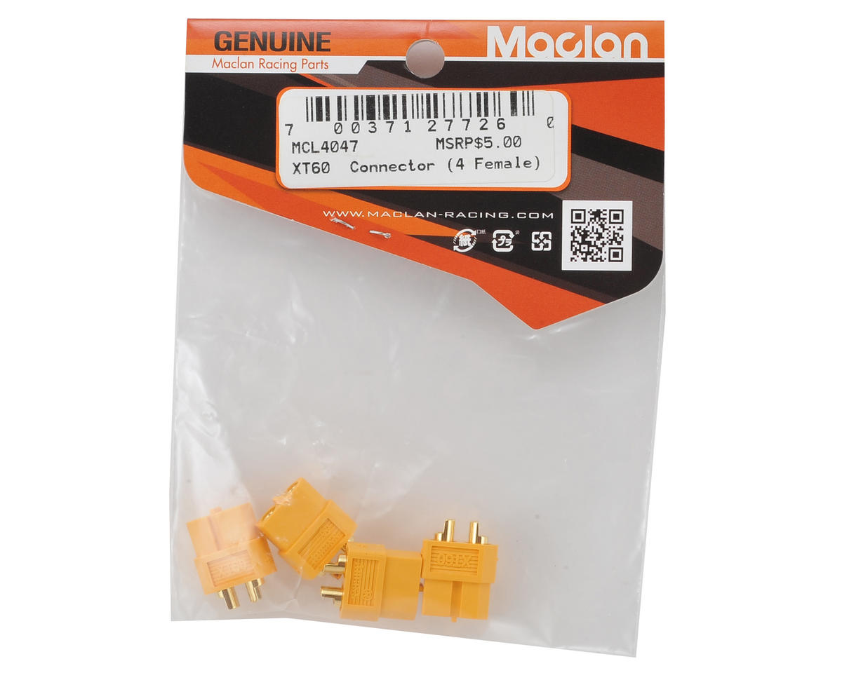 Maclan Part #MCL4047 XT60 Connectors (4 Female)