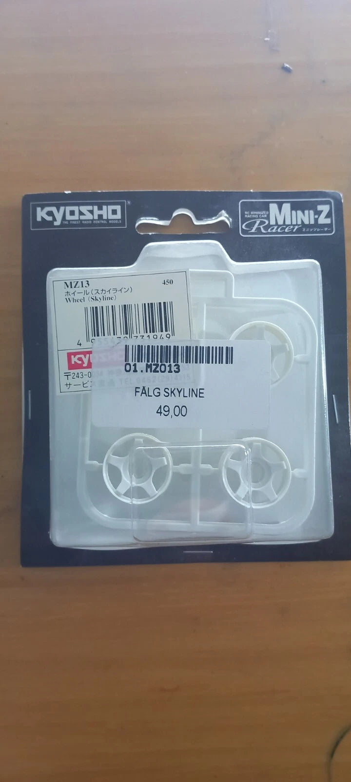 Kyosho Mini-Z Rim 1 24 R34 Skyline 5-star white 8.5mm 4pcs spare part Part #MZ-13