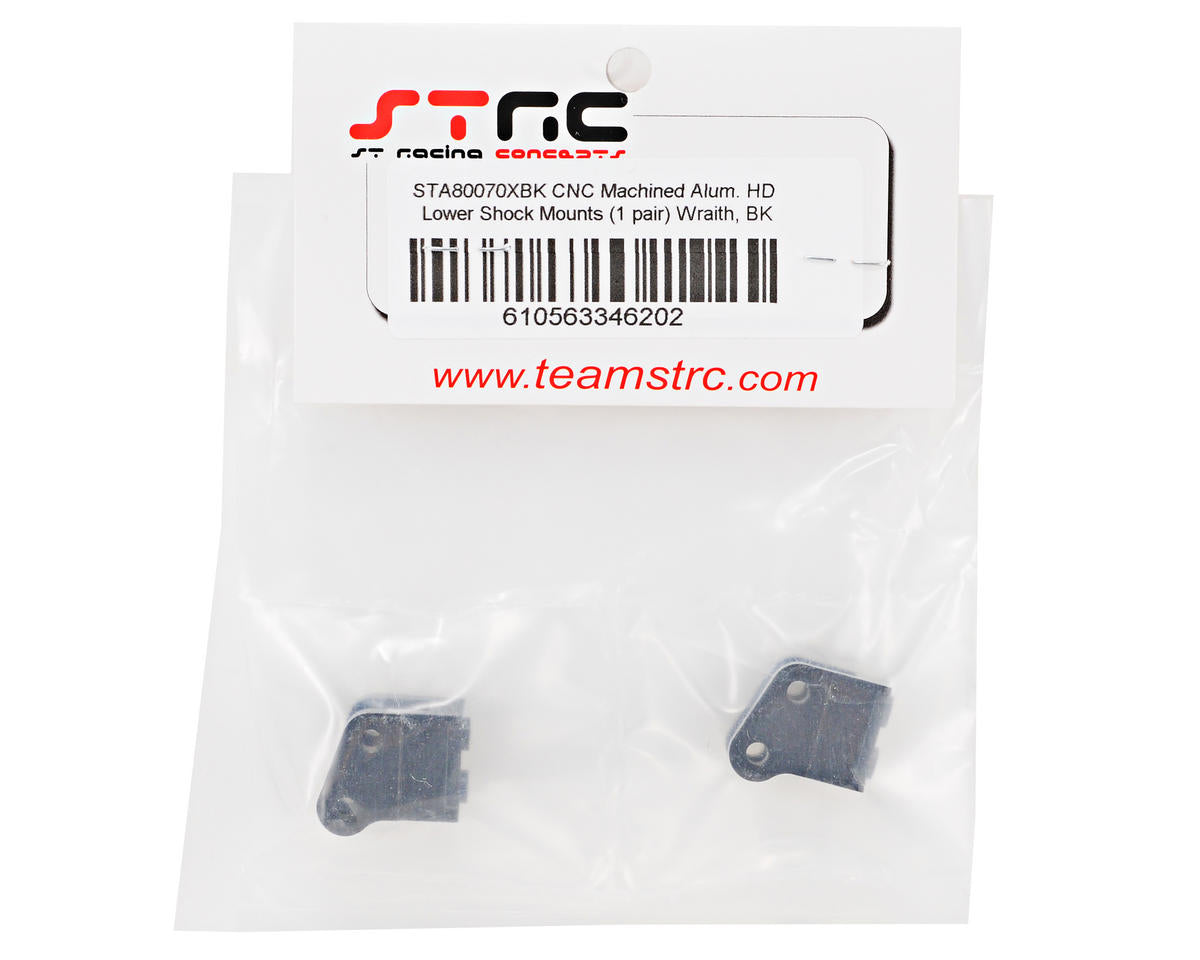 STRC Part #STA80070XBK CNC Machined Aluminum HD Lower Shock Mounts (1pair) Wraith BLACK