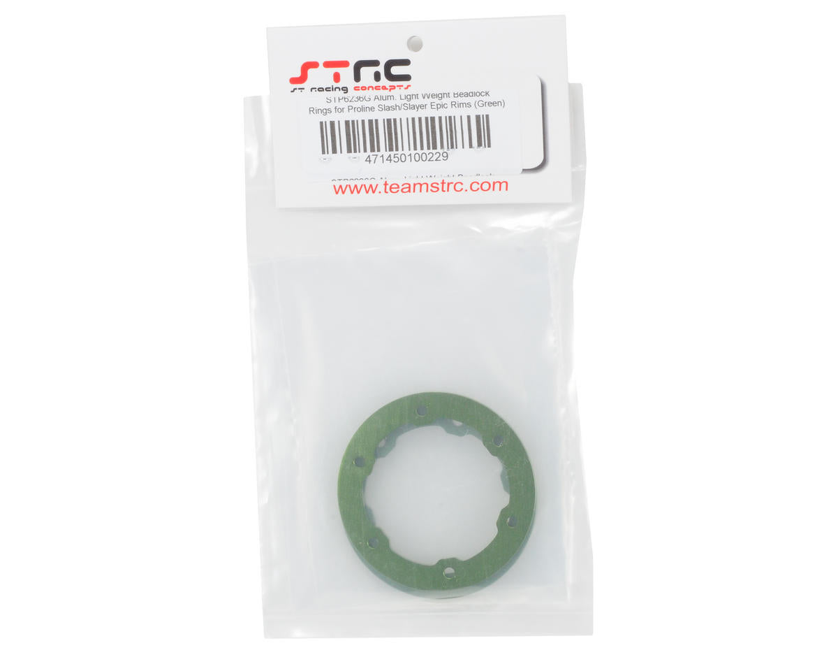 STRC Part #STP6236G Aluminum Light Weight Bedlock Rings for Proline Slash/Slayer Epic Rims GREEN