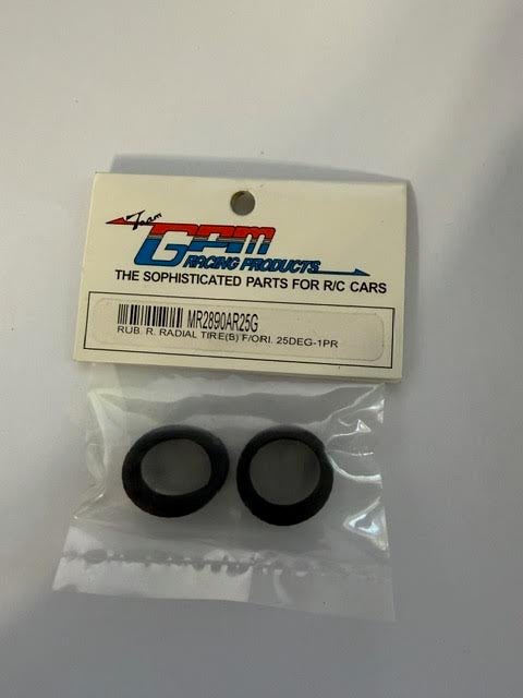 Team GPM Part #MR2890AR25G Rubber Rear Radial Tires (B) for Ori 25 Deg 1 pair