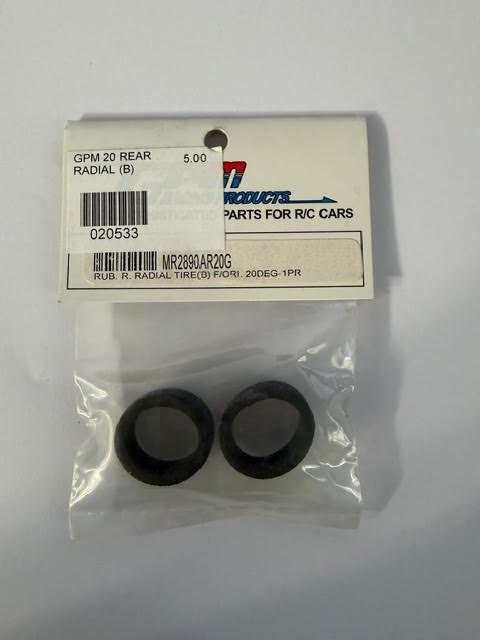 Team GPM Part #MR2890AR20G Rubber Rear Radial Tire (B) for ORI 20 Deg