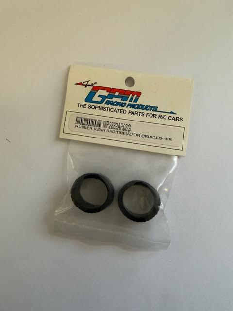 Team GPM Part #MR2889AR08G Rubber Rear Rad. Tire (A) for Ori 8Deg - 1pair
