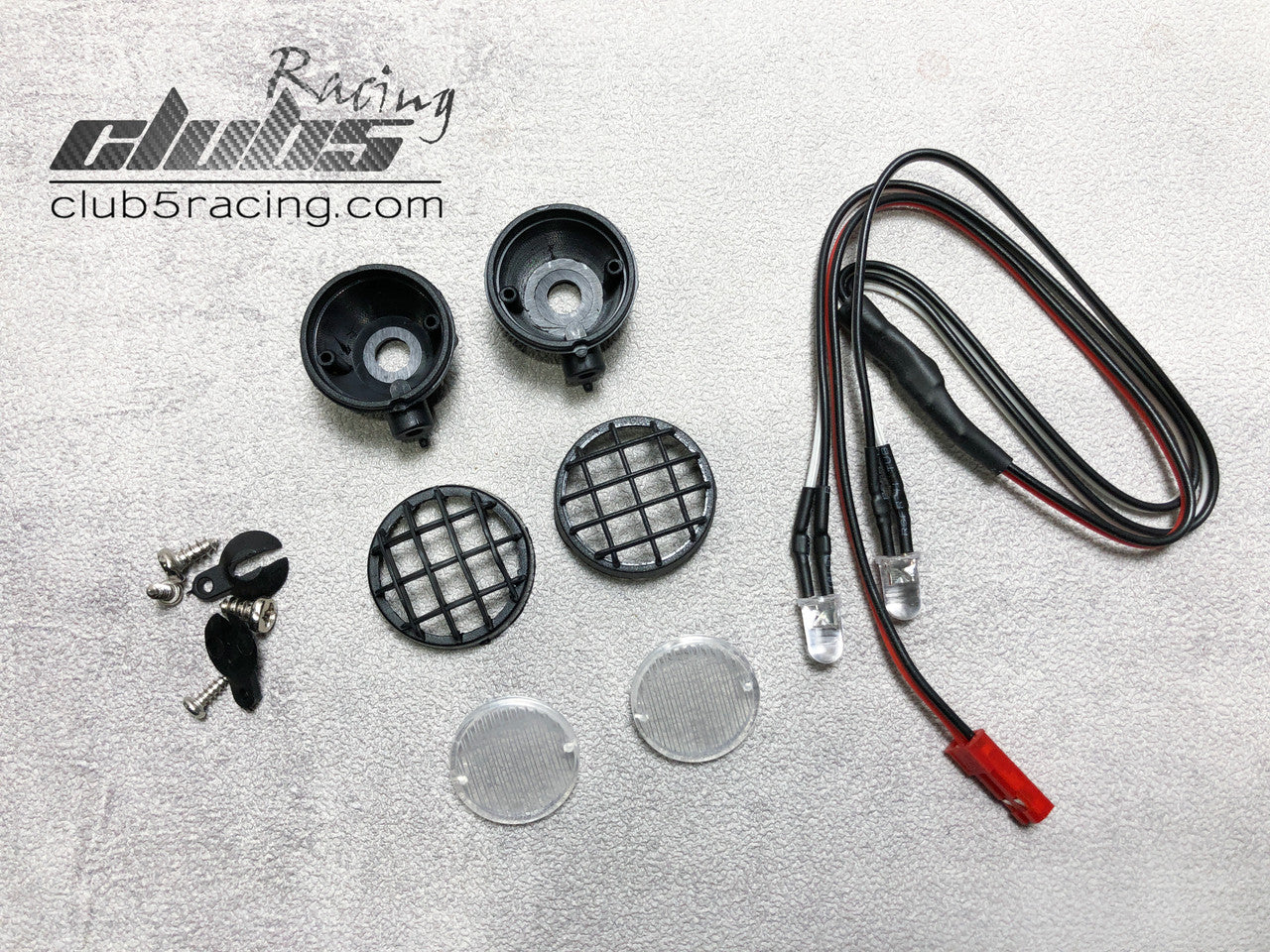Club 5 Racing Part #C-S04-002 Scale LED Light Pods for Roof Rack / Bumper ( 6V LED Included )