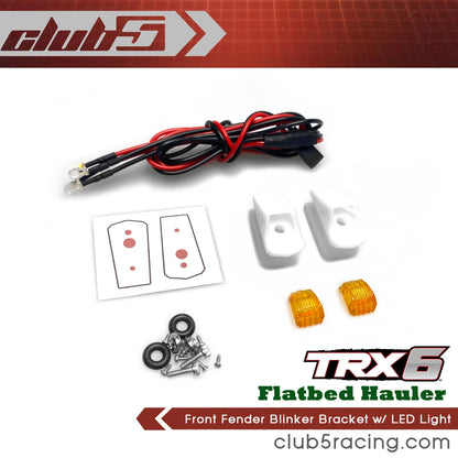 Club 5 Racing Part #C-TRX6-016 Front Fender Blinker Bracket w/ LED Light for Traxxas TRX-6 HAULER