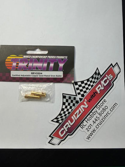 Trinity Part #REV2204 Certified Adjustable 5mm Pure Copper Gold Plated Bullet Connector, Male (2)